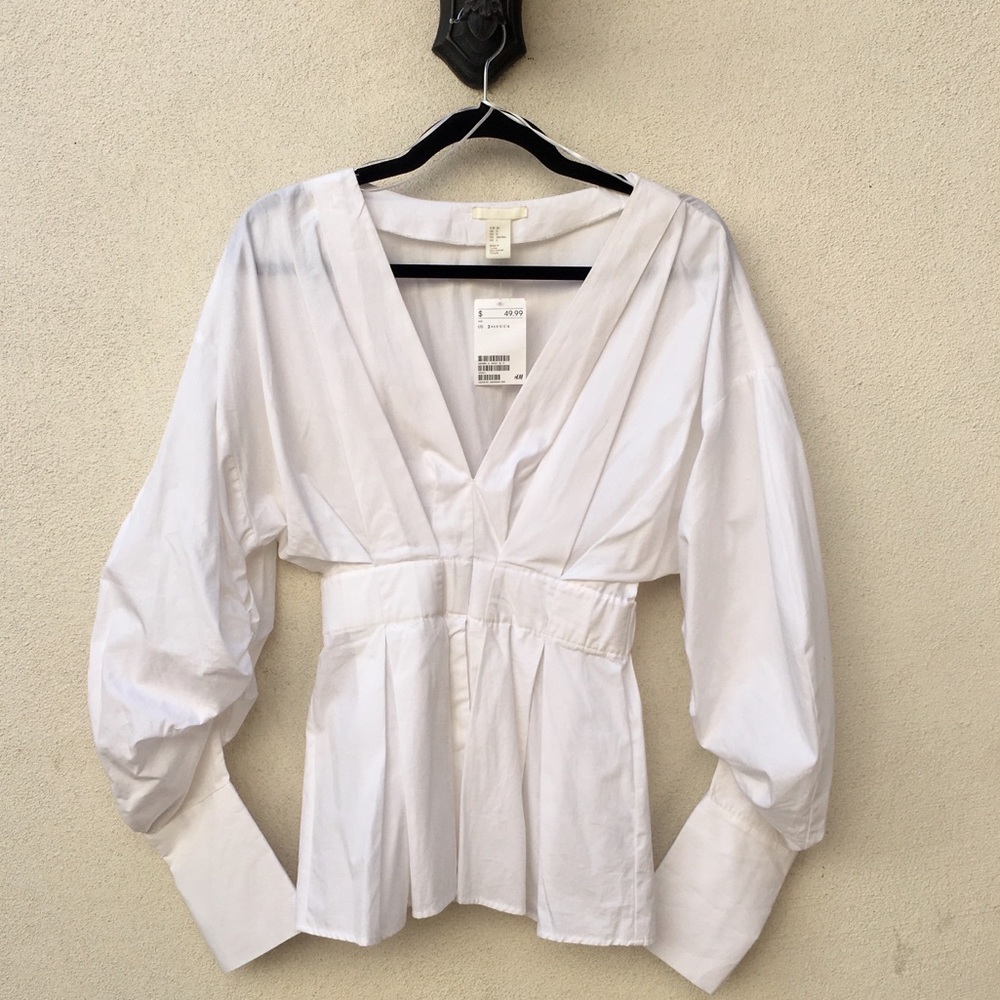 H&M White Cotton Blouse